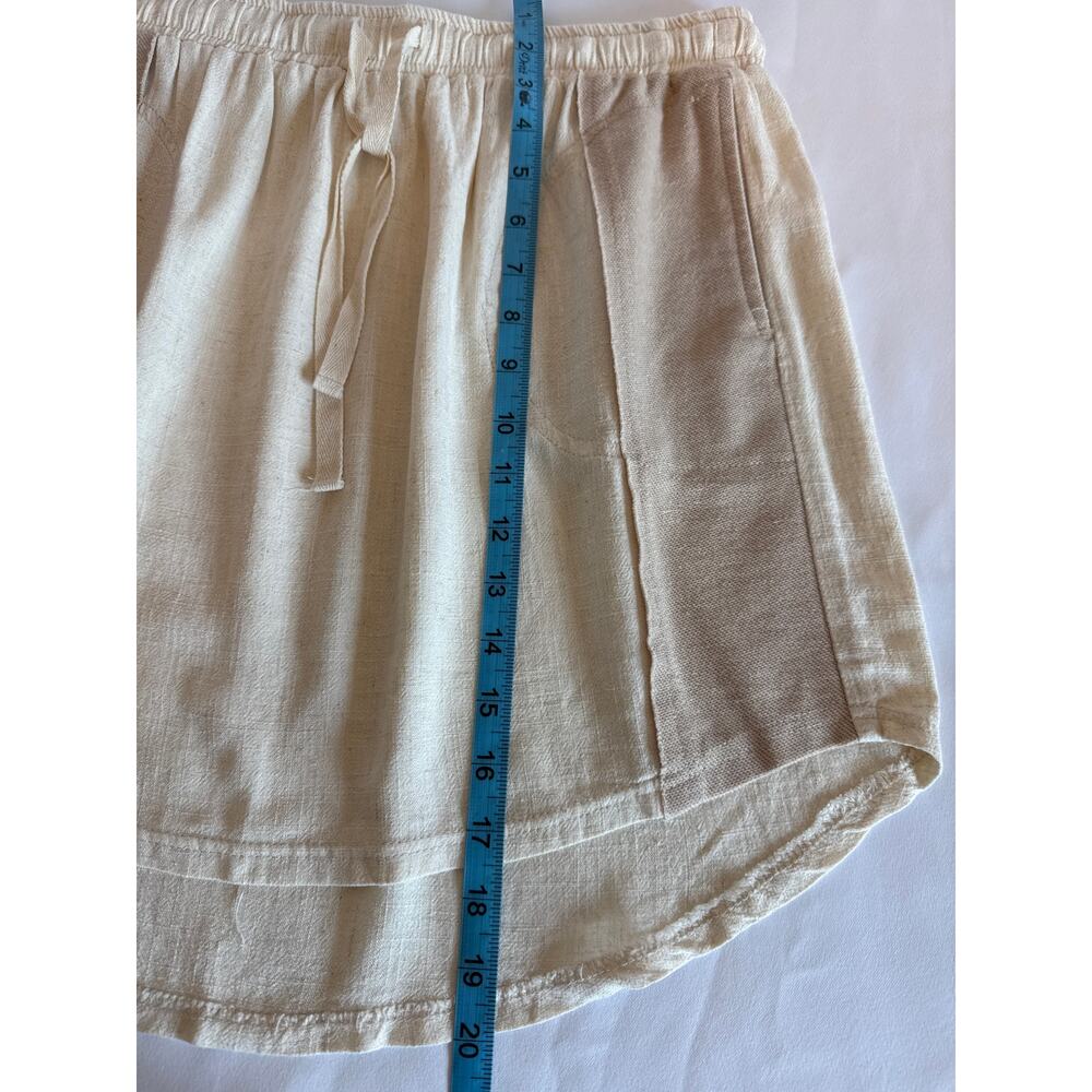 Umgee Linen Blend Skirt – Medium Oatmeal Elastic Waist Summer Coastal - Picture 5 of 9